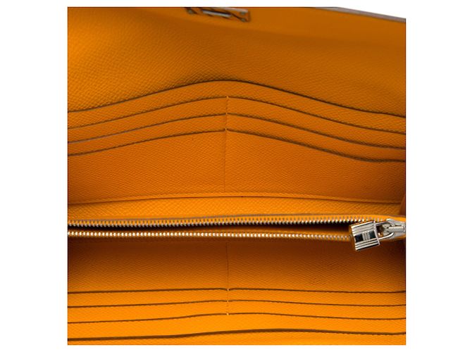 Cartera larga Kelly en Epsom naranja Hermès Carteras largas - vista 4