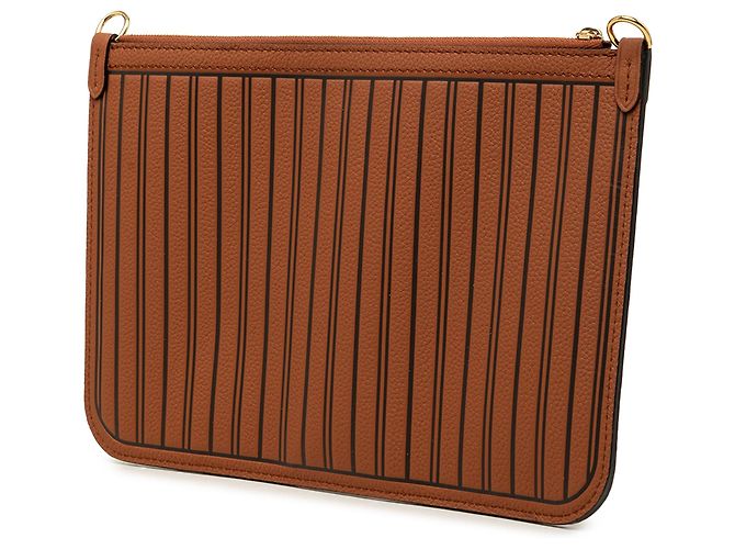 Pochette Louis Vuitton Neverfull Inside Out MM in pelle di vitello marrone - vista 2