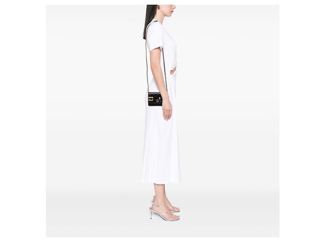 Borsa a tracolla Chanel Mini CC Quilted Lambskin Coco Clips Wallet on Chain nera Nero - vista 6