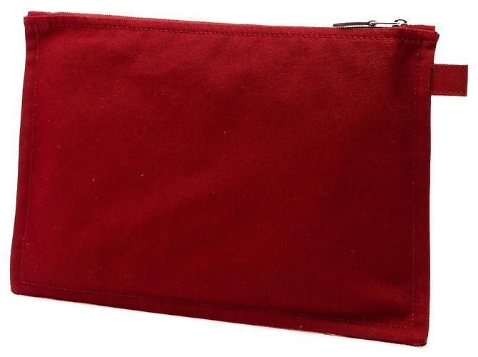 Pochette Hermès Toile Bora Bora Rossa MM Rosso - vista 2