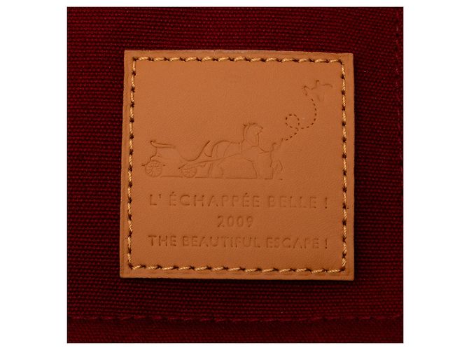 Pochette Hermès Toile Bora Bora Rossa MM Rosso - vista 6