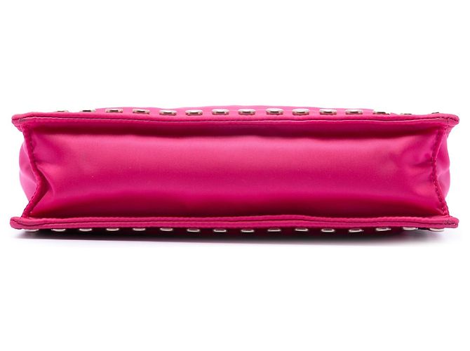 Borsa a tracolla Prada Tessuto Studded Etiquette rosa - vista 3