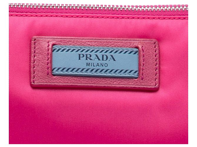 Borsa a tracolla Prada Tessuto Studded Etiquette rosa - vista 6