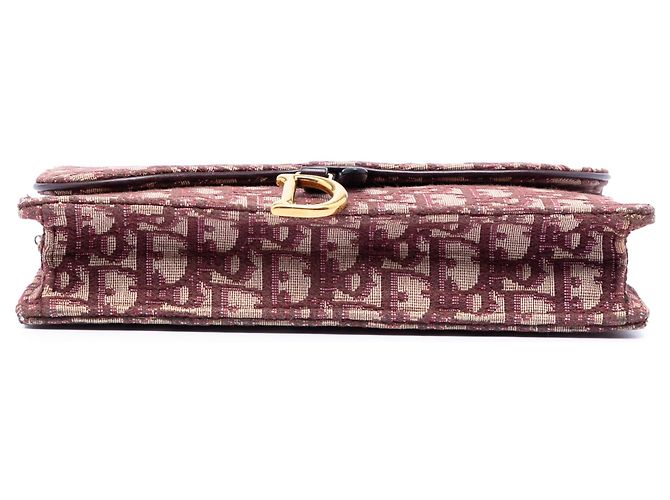 Portafoglio con catena e borsa a tracolla Saddle in tela Dior Oblique rossa Rosso - vista 3