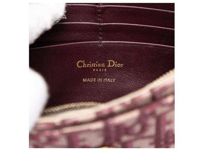 Portafoglio con catena e borsa a tracolla Saddle in tela Dior Oblique rossa Rosso - vista 5