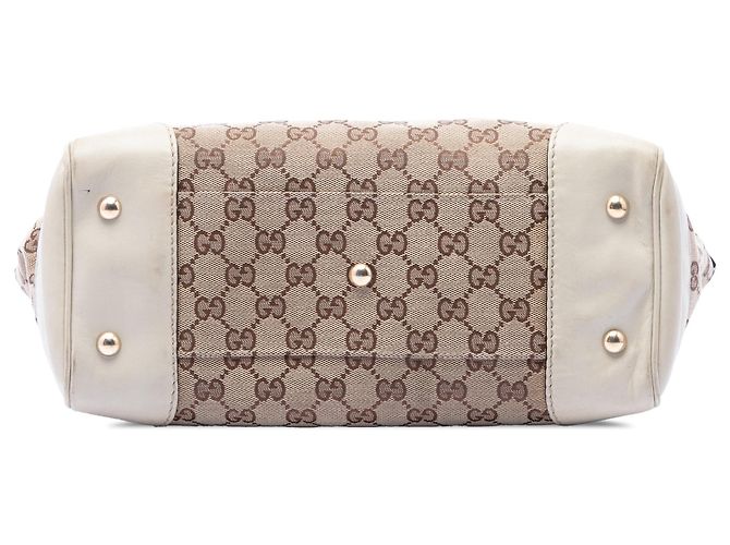 Tote Mayfair in tela GG Canvas Web bianca Gucci Bianco - vista 3