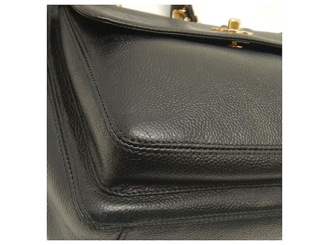 Tote Chanel CC Caviar nero con tasca frontale e catena - vista 13