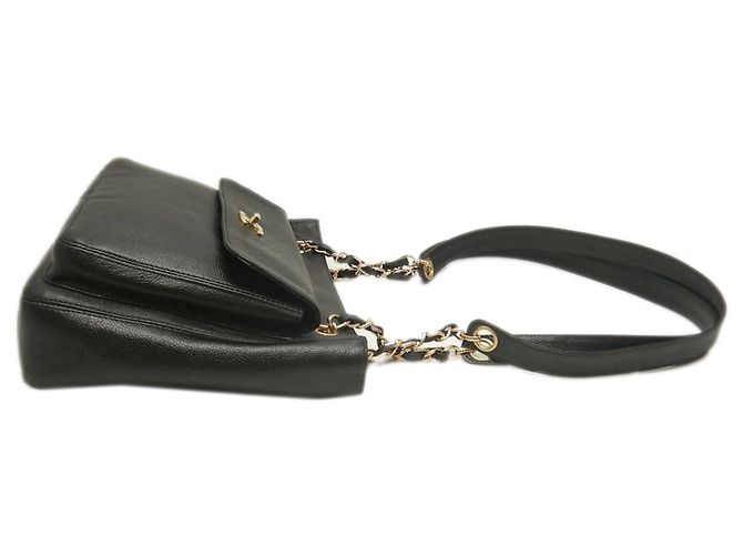 Tote Chanel CC Caviar nero con tasca frontale e catena - vista 18