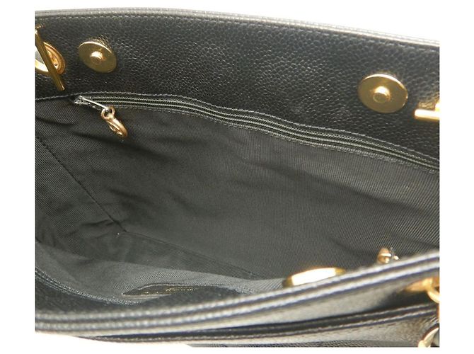 Tote Chanel CC Caviar nero con tasca frontale e catena - vista 6
