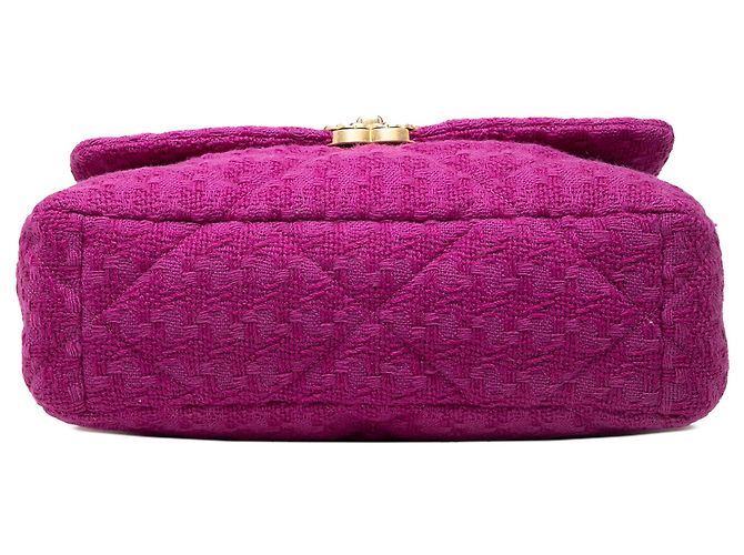 Borsa Chanel Large Tweed 19 con patta rosa Porpora - vista 3