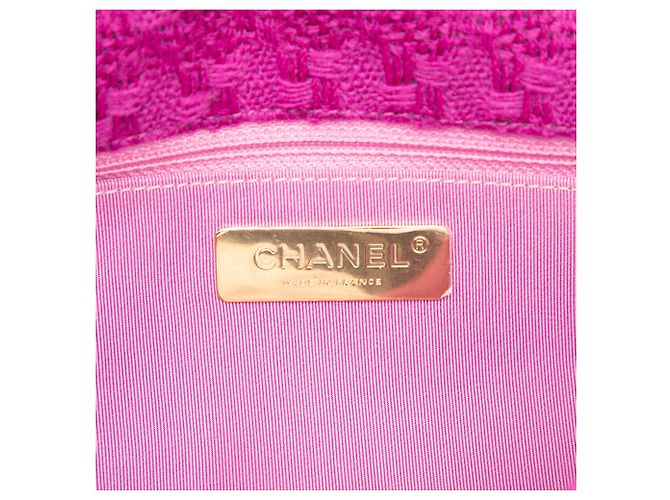 Borsa Chanel Large Tweed 19 con patta rosa Porpora - vista 5
