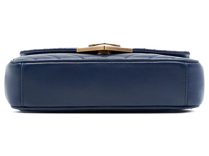 Borsa a tracolla Chanel Chevron Lambskin Pyramid CC Flap blu - vista 3