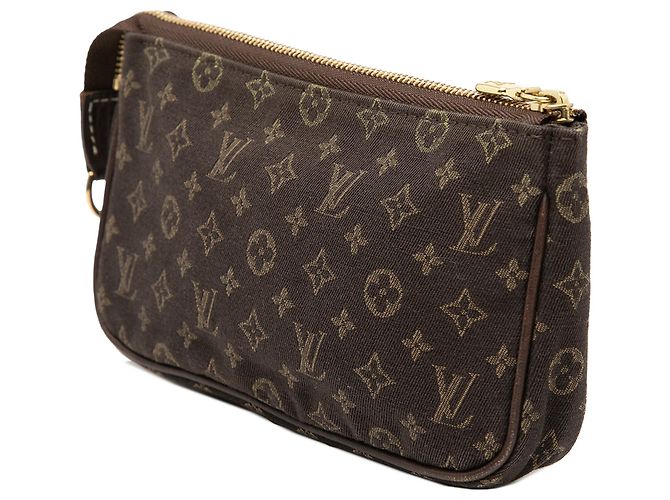 Pochette Louis Vuitton Monogram Mini Lin Bucket PM marrone - vista 2