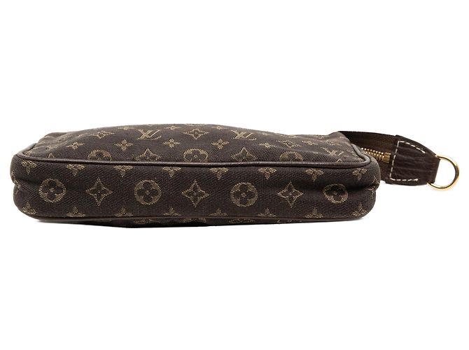 Pochette Louis Vuitton Monogram Mini Lin Bucket PM marrone - vista 3