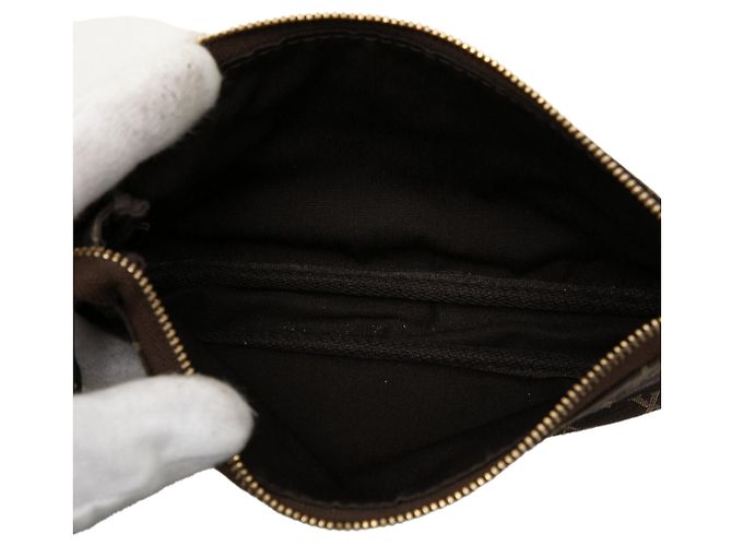 Pochette Louis Vuitton Monogram Mini Lin Bucket PM marrone - vista 4