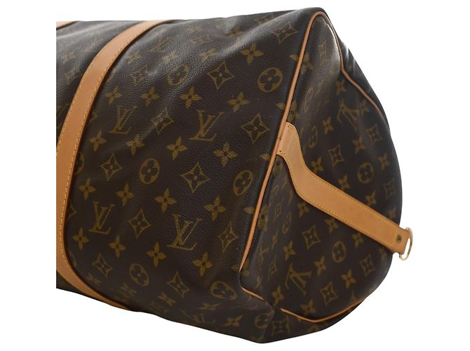 Borsa da viaggio marrone Louis Vuitton Monogram Keepall Bandouliere 50 - vista 10