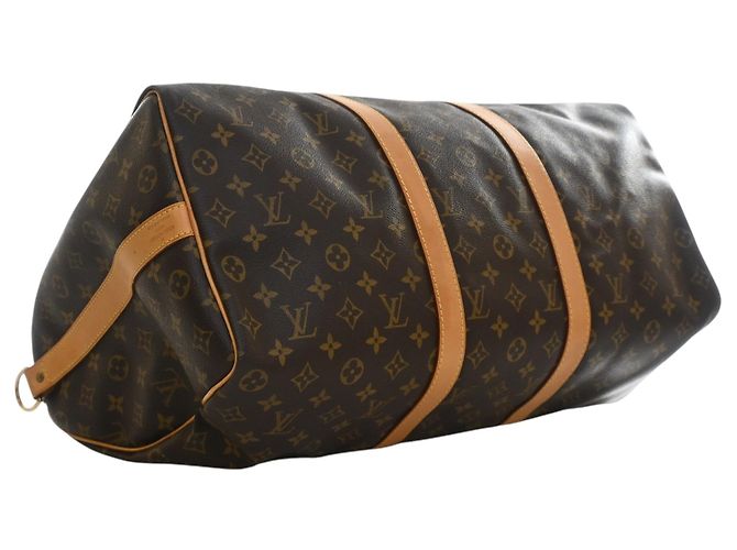 Borsa da viaggio marrone Louis Vuitton Monogram Keepall Bandouliere 50 - vista 12