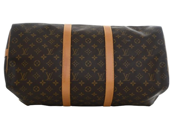 Borsa da viaggio marrone Louis Vuitton Monogram Keepall Bandouliere 50 - vista 5