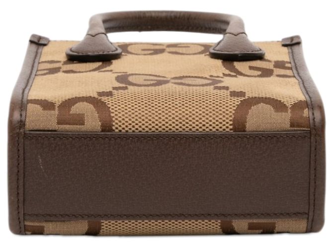 Borsa Gucci Mini Jumbo GG Canvas Web beige - vista 3
