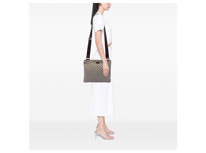 Borsa a tracolla Gucci GG Supreme beige - vista 6