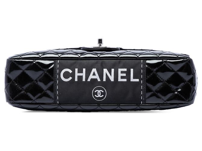 Borsa a tracolla Chanel Medium Quilted Patent Secret Label Nera Nero - vista 3