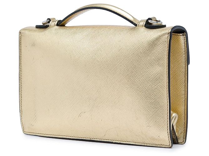 Bolso Prada Saffiano Sound Lock dorado - vista 2