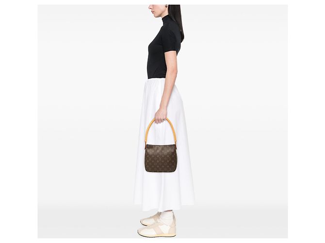 Borsa a tracolla Louis Vuitton Monogram Looping MM marrone - vista 7