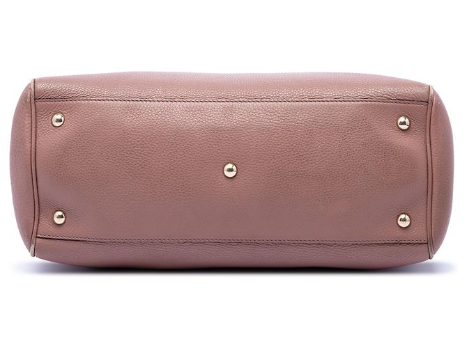 Borsa shopper Gucci Medium in pelle di vitello Bamboo rosa - vista 3