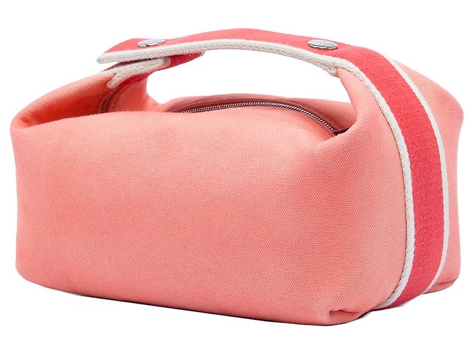 Piccola borsa vanity Hermès Small Toile Bride A Brac rosa - vista 2