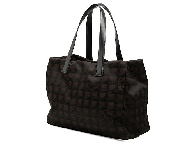Tote in nylon Chanel New Travel Line marrone - vista 2