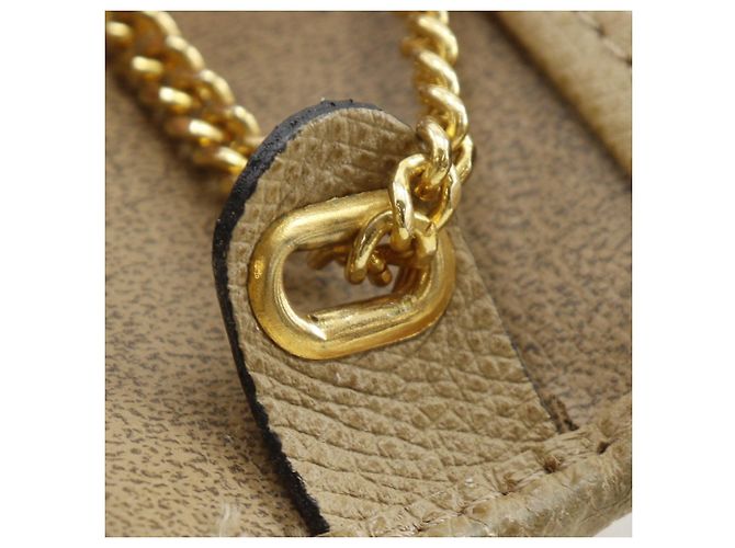 Borsa a tracolla in pelle beige Dior con catena - vista 9
