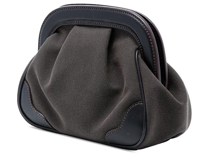 Braune Prada Canapa Canvas Logo Frame Pouch - Ansicht 2