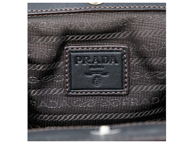 Braune Prada Canapa Canvas Logo Frame Pouch - Ansicht 5