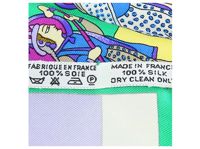 Sciarpa in seta Hermès Fantaisies Indiennes 90 verde - vista 6