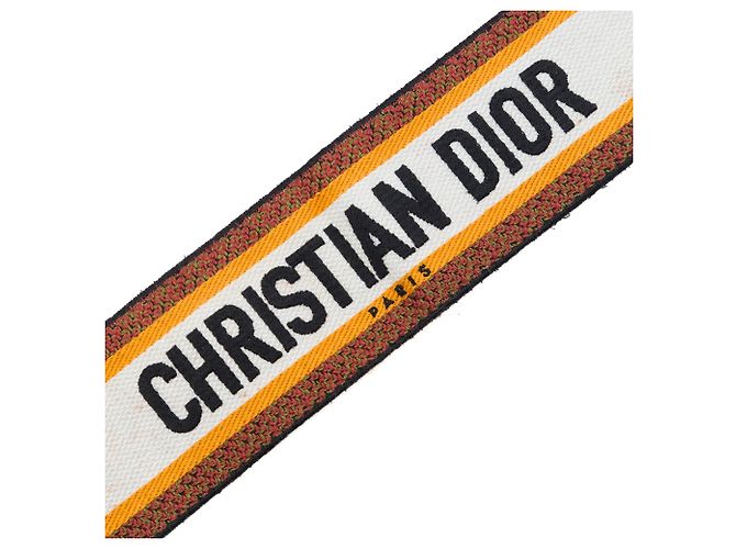 Weißer Dior bestickter Canvas-Bag-Strap - Ansicht 3