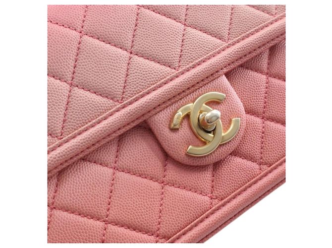 Borsa Chanel Small Quilted Caviar Sunset On The Sea Flap Rosa - vista 8