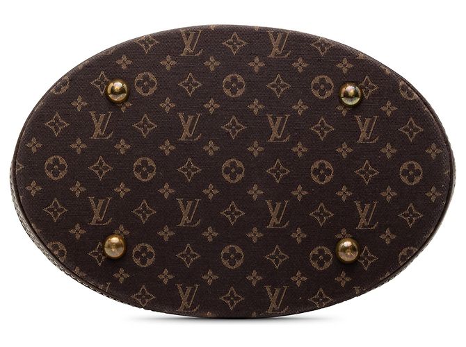 Brown Louis Vuitton Monogram Mini Lin Bucket PM Braun - Ansicht 3