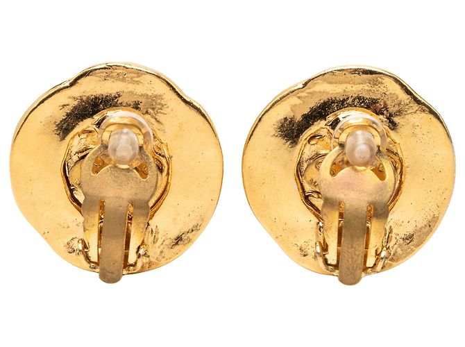 Orecchini a clip rotondi Chanel CC placcati oro D'oro - vista 2