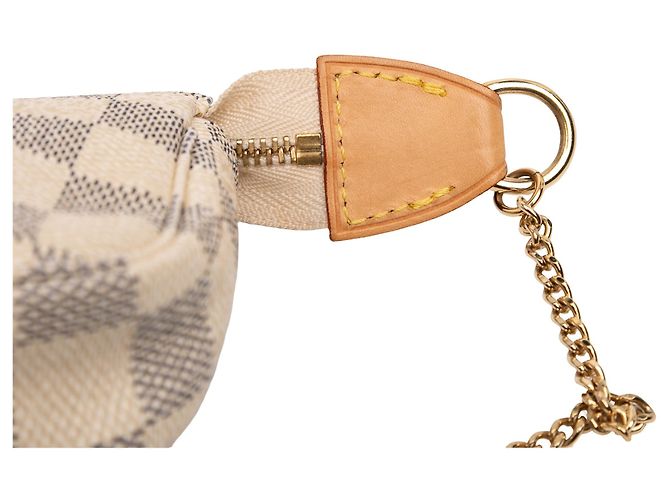 White Louis Vuitton Damier Azur Mini Pochette Accessoires Handbag - view 6