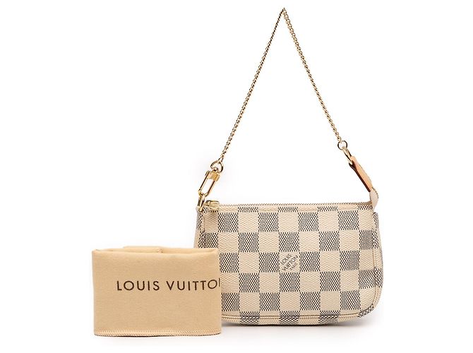 White Louis Vuitton Damier Azur Mini Pochette Accessoires Handbag - view 9
