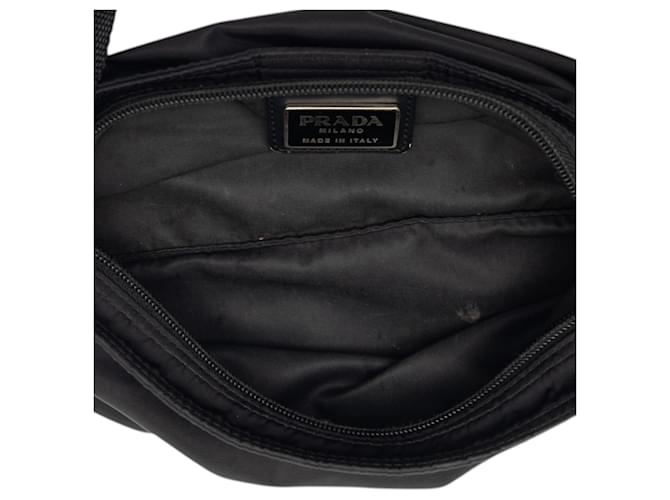 Borsa a tracolla Prada Tessuto nera con zip Nero - vista 4