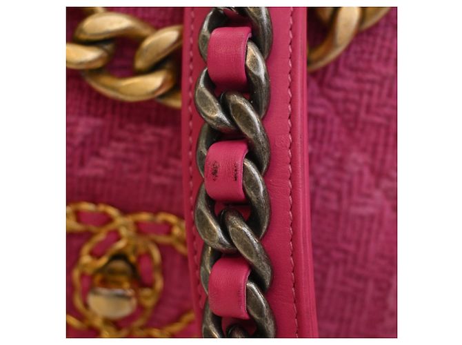 Borsa Chanel Medium Tweed 19 Flap Rosa - vista 11