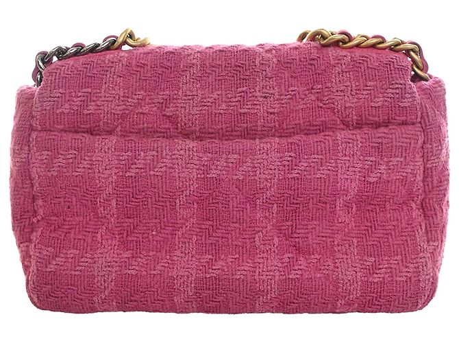 Borsa Chanel Medium Tweed 19 Flap Rosa - vista 4