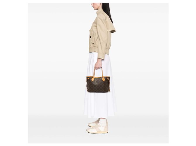 Borsa Tote Louis Vuitton Monogram Neverfull PM marrone - vista 8