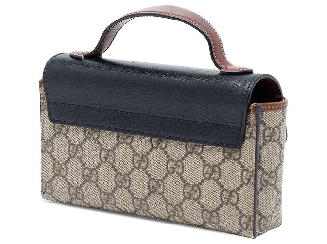 Borsa Gucci Mini GG Supreme Padlock beige - vista 2