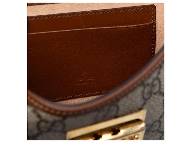 Borsa Gucci Mini GG Supreme Padlock beige - vista 5
