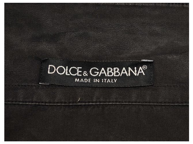 Schwarzes Dolce & Gabbana gerafftes Langarm-Button-Up-Oberteil Größe US S - Ansicht 5