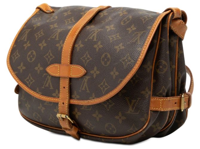 Borsa a tracolla Louis Vuitton Monogram Saumur 25 Marrone - vista 2