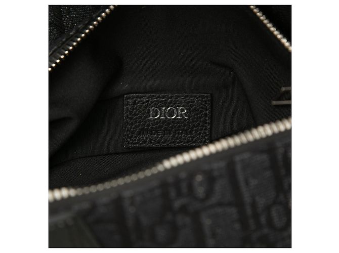 Bolso bandolera Saddle en lona Dior Oblique negro - vista 5