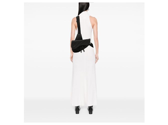 Bolso bandolera Saddle en lona Dior Oblique negro - vista 6